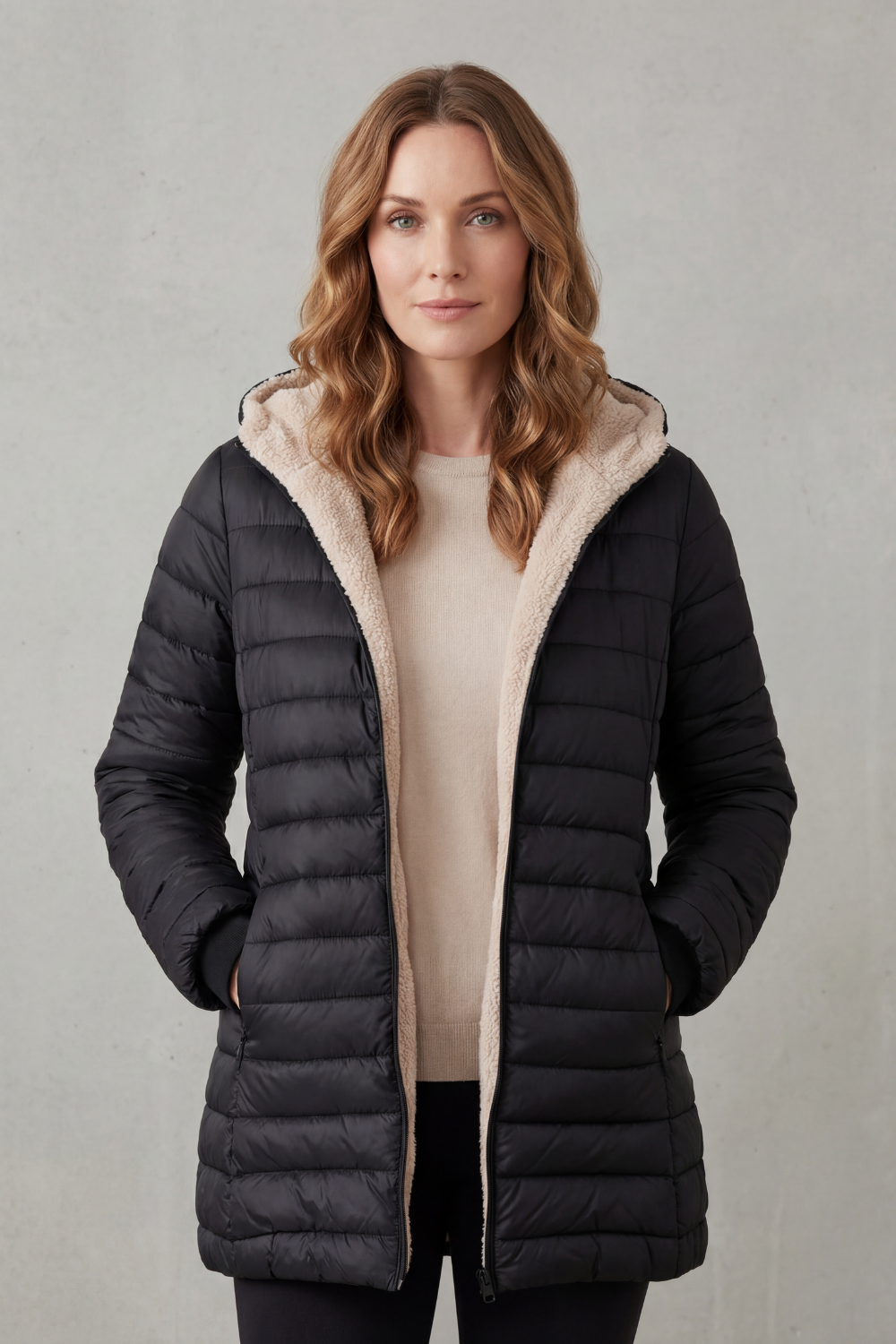 Kacob | Fleece Lined Hooded Puffer Jacket