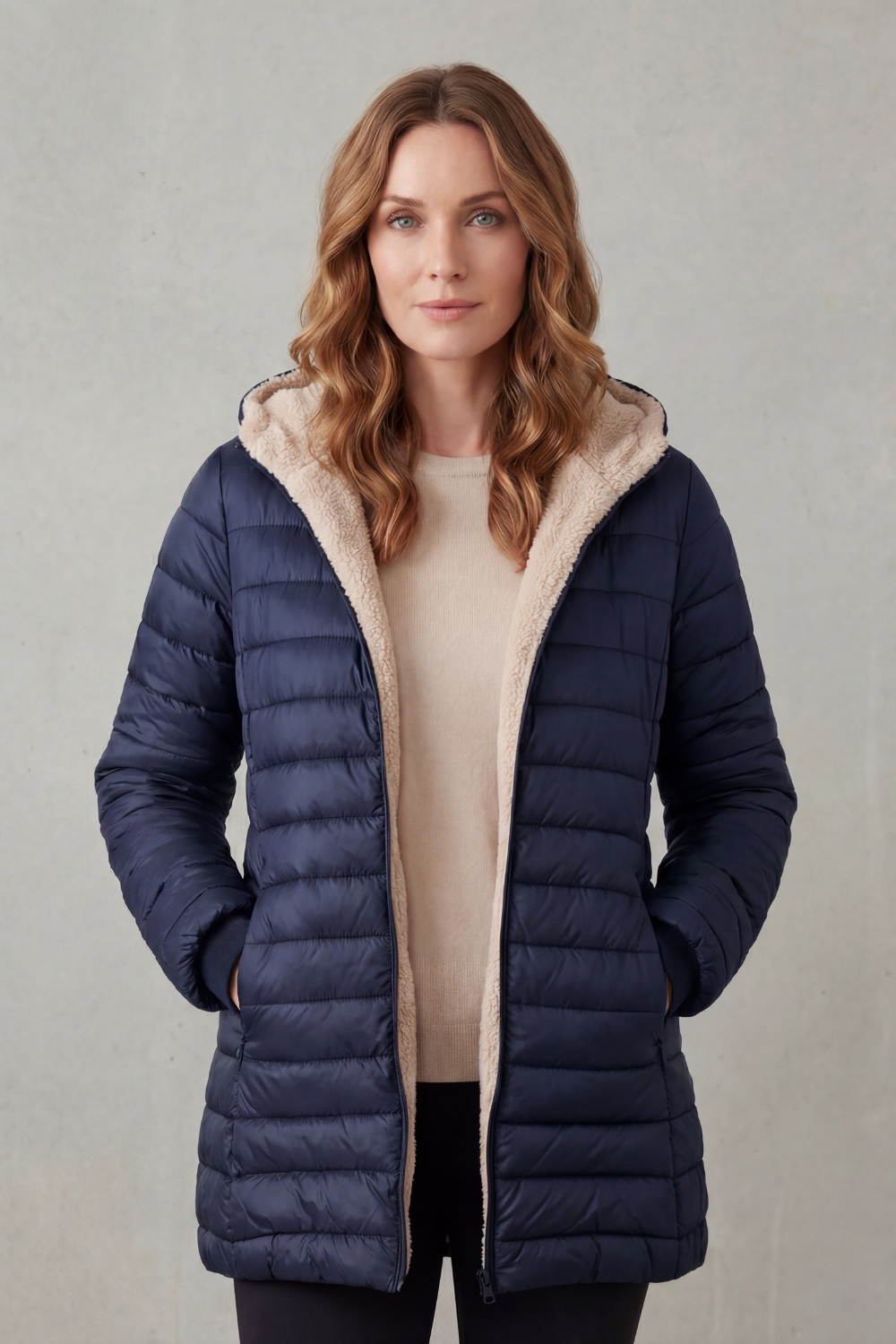 Kacob | Fleece Lined Hooded Puffer Jacket