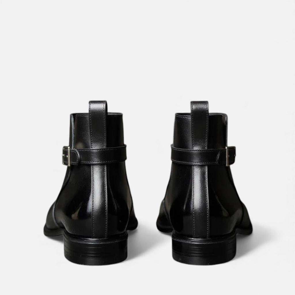 Kacob | Men's Leather Jodhpur Boots Slip On Black