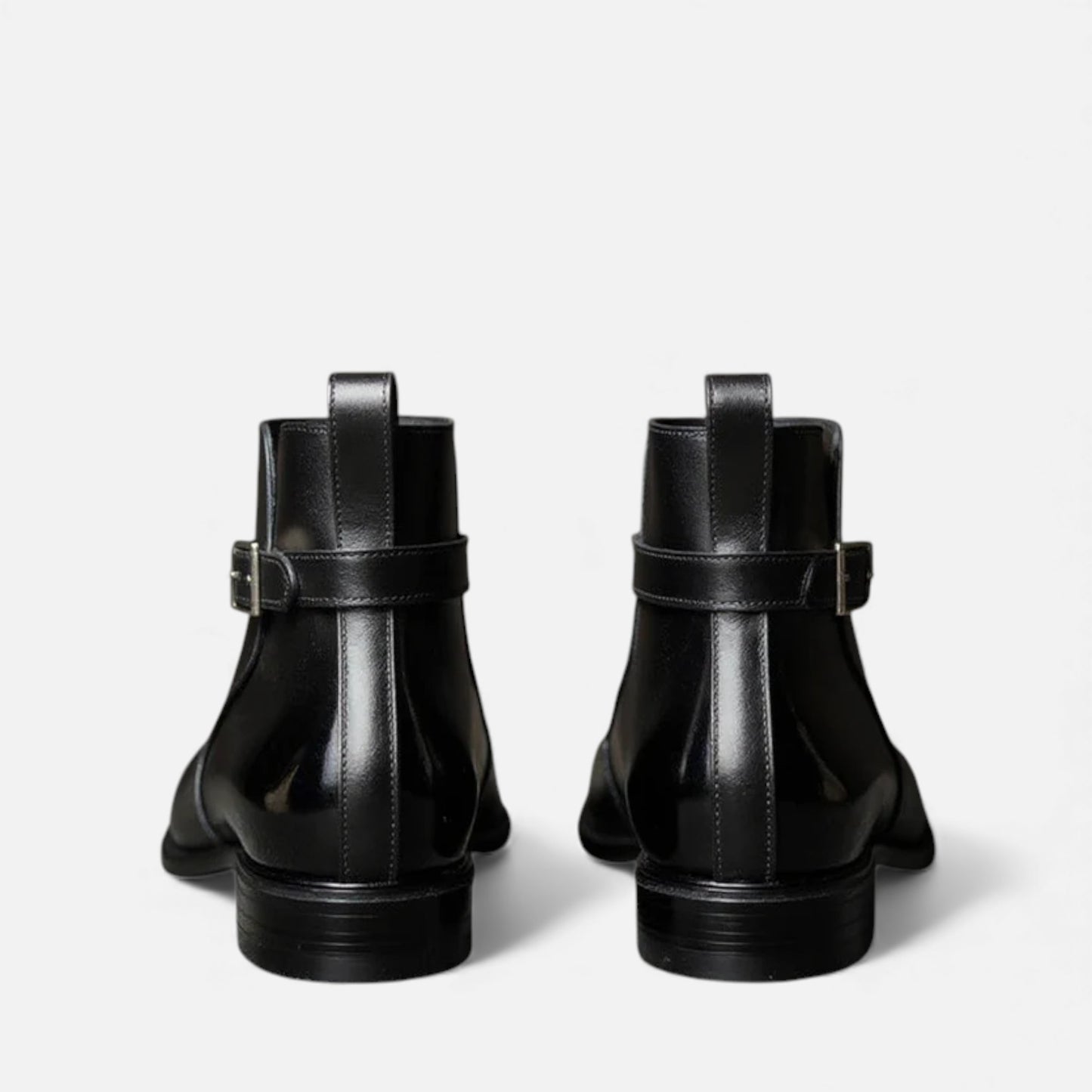 Kacob | Mens Leather Jodhpur Boots Slip On Black