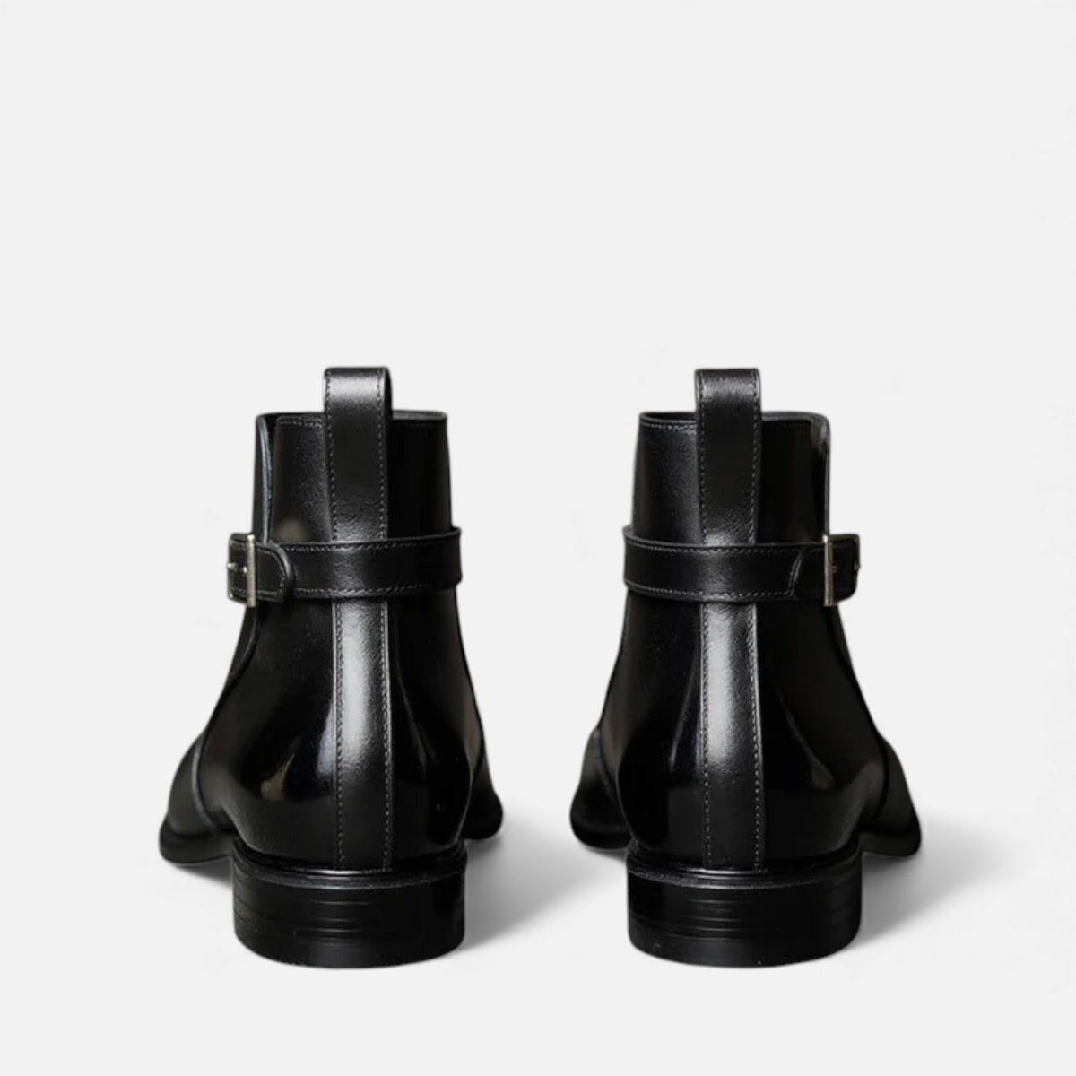 Kacob | Men's Leather Jodhpur Boots Slip On Black