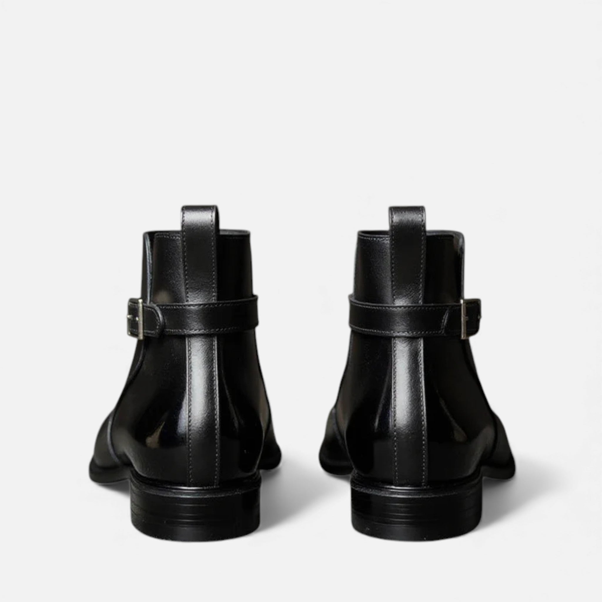 Kacob | Men's Leather Jodhpur Boots Slip On Black