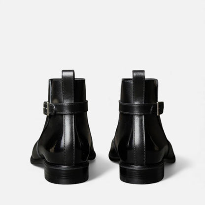 Kacob | Mens Leather Jodhpur Boots Slip On Black