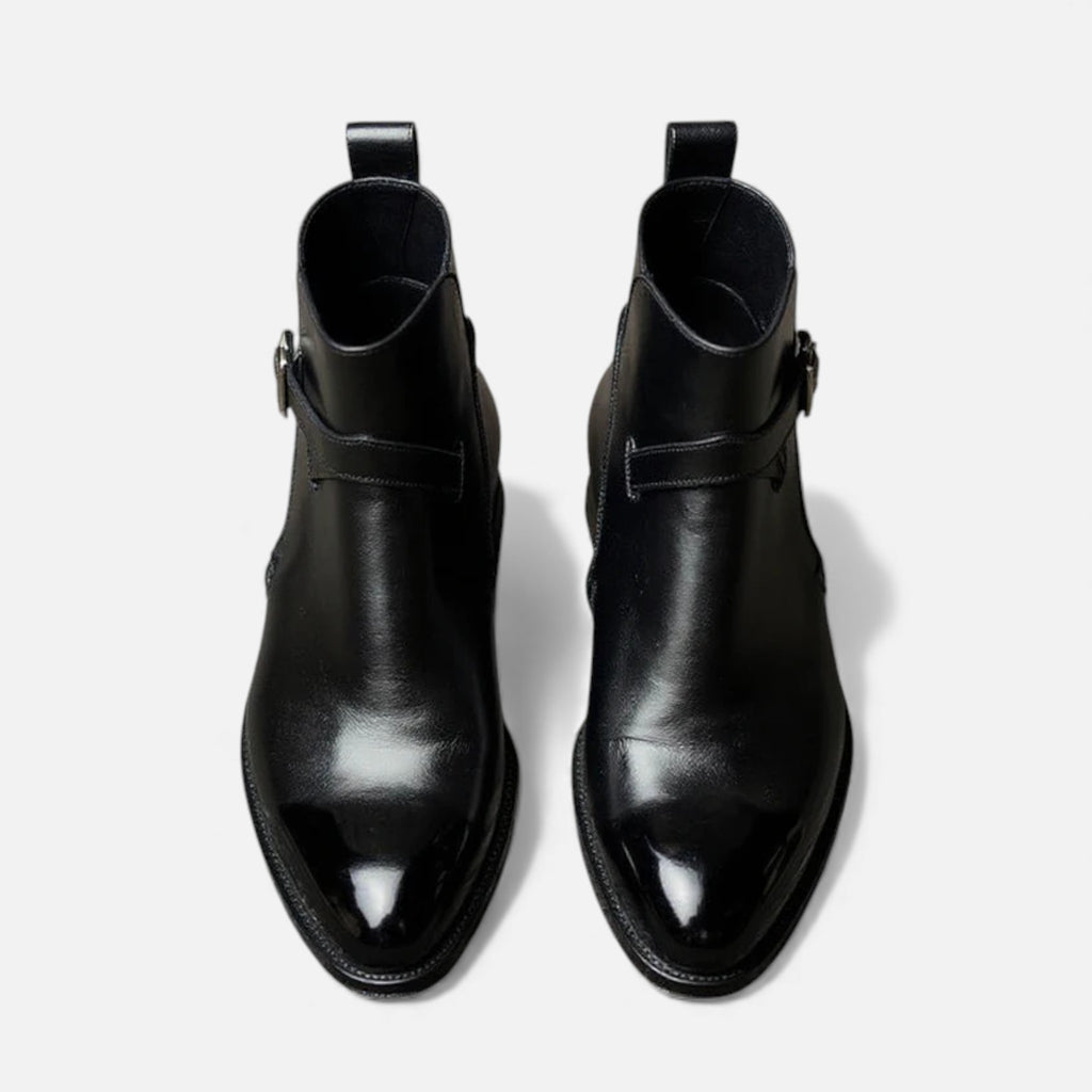 Kacob | Men's Leather Jodhpur Boots Slip On Black