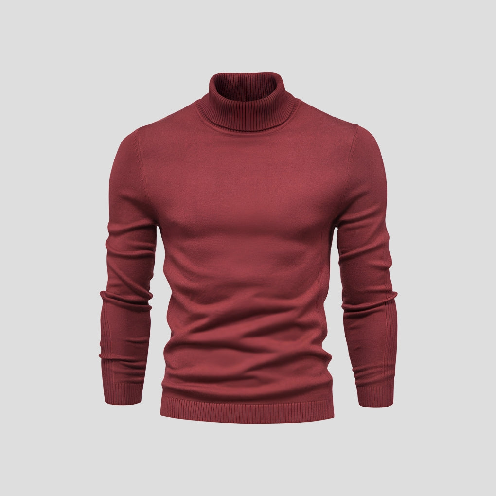 Kacob | Men's Turtleneck Jumper – Fine Knit Roll Neck Long Sleeve Top
