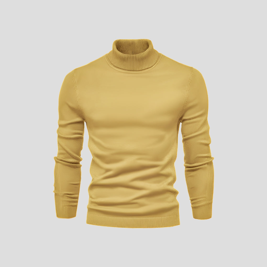 Kacob | Men's Turtleneck Jumper – Fine Knit Roll Neck Long Sleeve Top