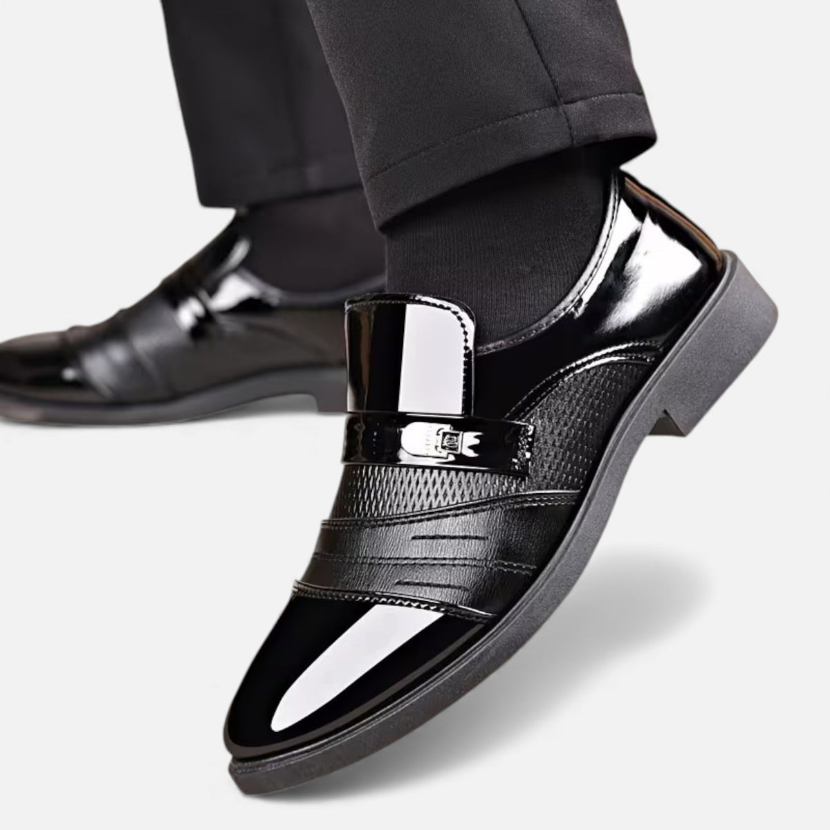 Kacob | Men's Loafers Pointed Toe Gloss Leather