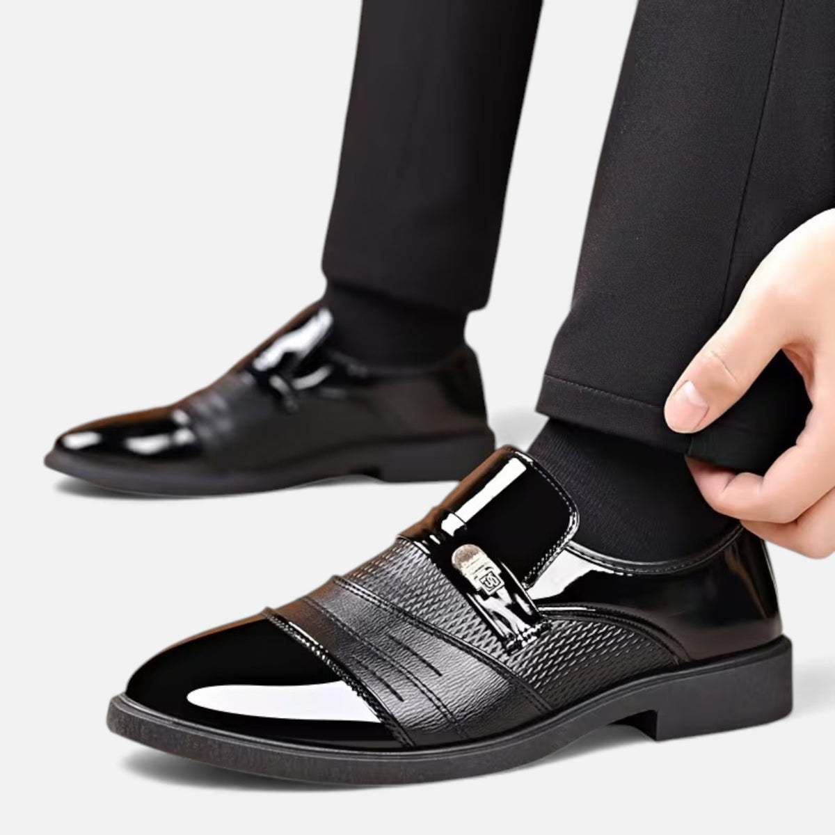 Kacob | Men's Loafers Pointed Toe Gloss Leather