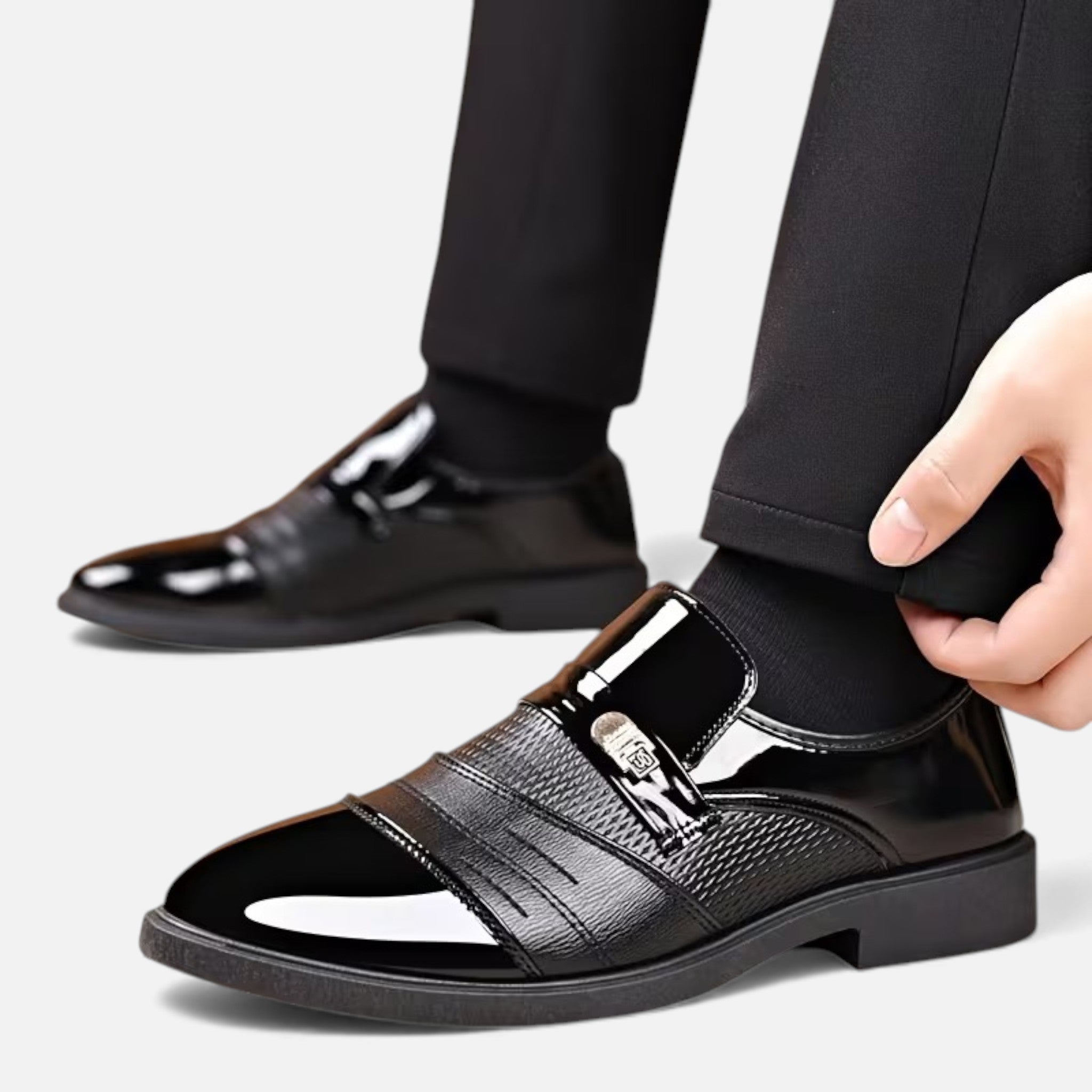 Kacob | Men's Loafers Pointed Toe Gloss Leather