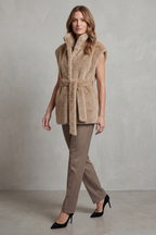 Kacob | Belted Faux Fur Longline Gilet