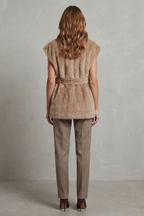 Kacob | Belted Faux Fur Longline Gilet