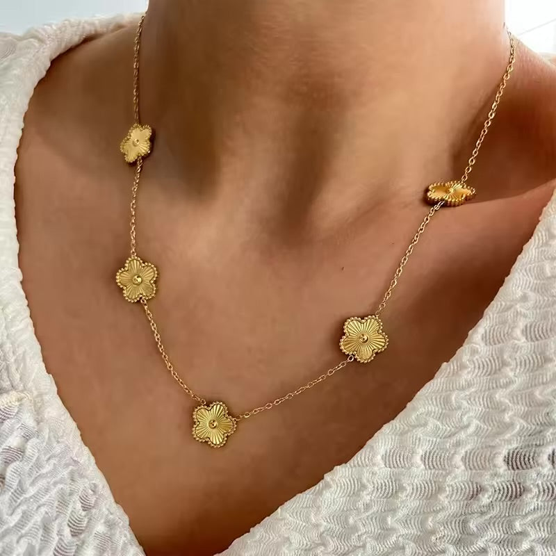 Kacob | Double Layer Clover Charm Necklace