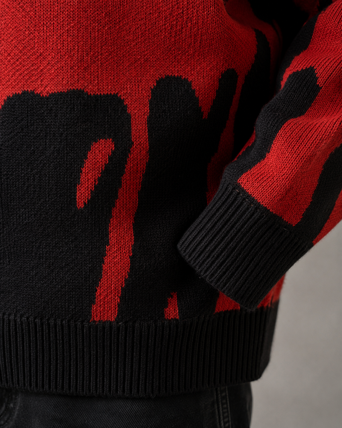 Kacob | Men's Abstract Drop Shoulder Relaxed Knit Jumper
