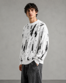Kacob | Men's Abstract Fuzzy Texture Relaxed Knit Jumper