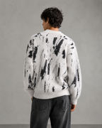 Kacob | Men's Abstract Fuzzy Texture Relaxed Knit Jumper