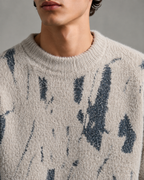 Kacob | Men's Abstract Fuzzy Texture Relaxed Knit Jumper