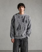 Kacob | Men's Abstract Fuzzy Texture Relaxed Knit Jumper