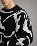 Kacob | Men's Abstract Graphic Drop Shoulder Knit Jumper