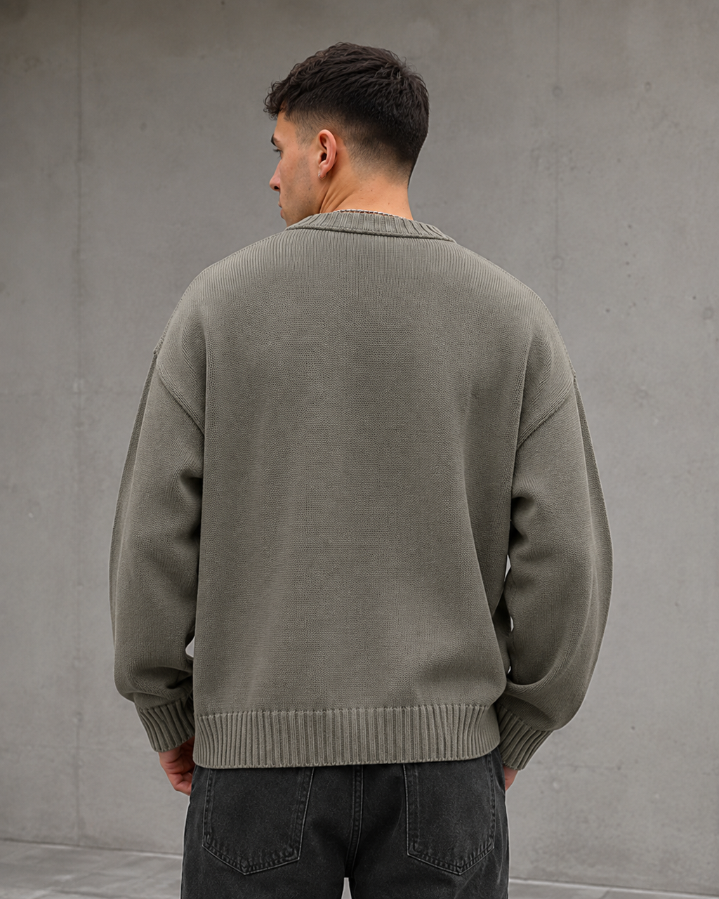 Kacob | Men's Broken Heart Detail Relaxed Knit Jumper