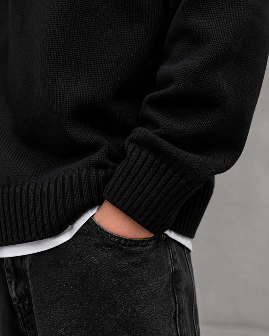 Kacob | Men's Broken Heart Detail Relaxed Knit Jumper