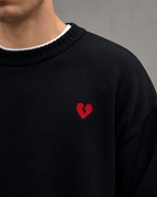 Kacob | Men's Broken Heart Detail Relaxed Knit Jumper