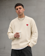 Kacob | Men's Broken Heart Detail Relaxed Knit Jumper