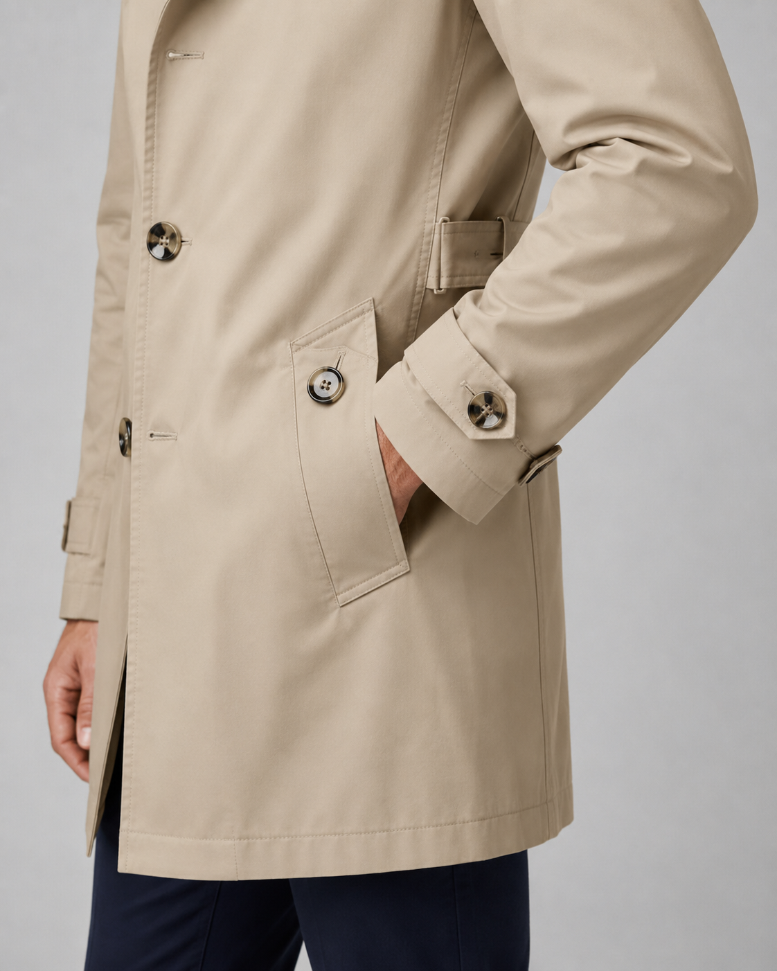 Kacob | Men's Button Front Trench Coat