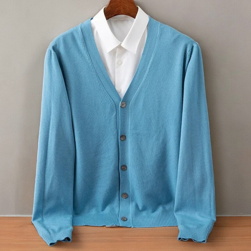 Kacob | Men's Button Front V-Neck Knitted Cardigan