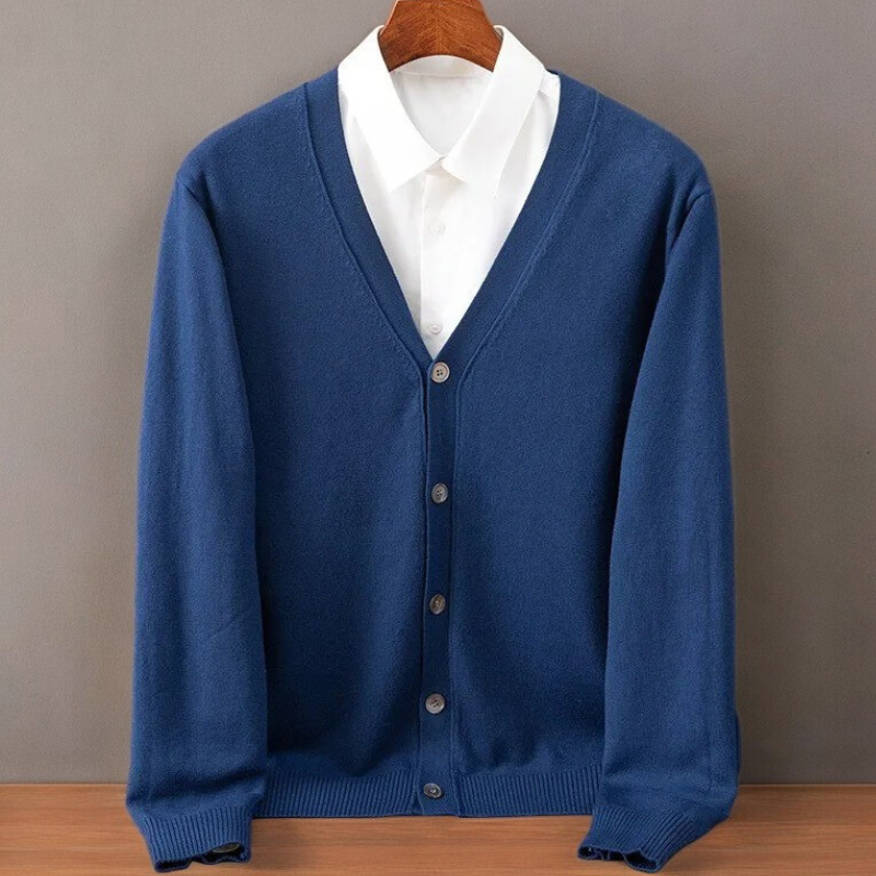 Kacob | Men's Button Front V-Neck Knitted Cardigan