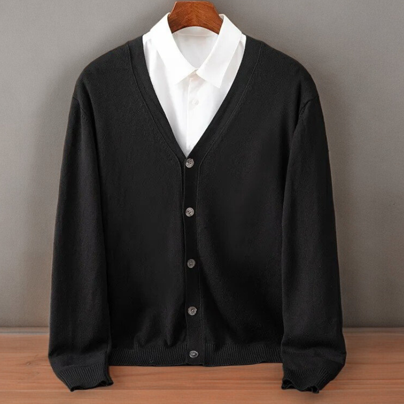 Kacob | Men's Button Front V-Neck Knitted Cardigan
