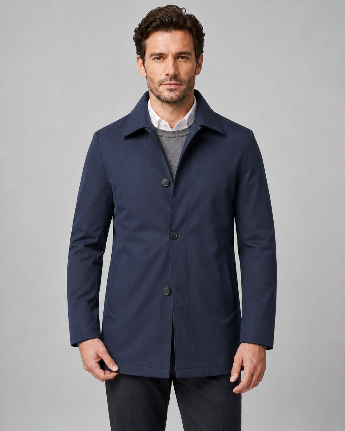 Kacob | Men's Button-Up Mac Coat