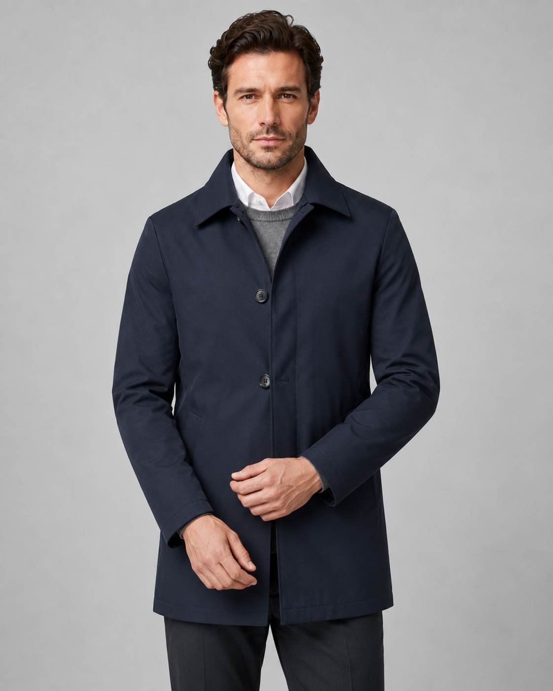 Kacob | Men's Button-Up Mac Coat