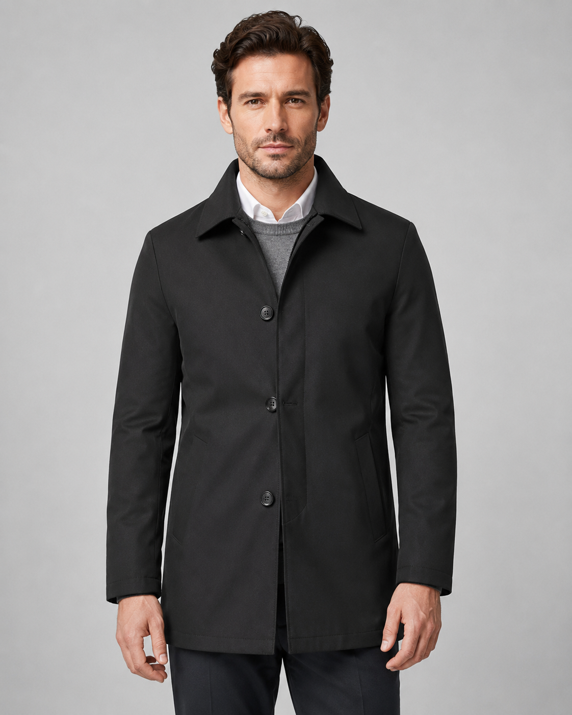 Kacob | Men's Button-Up Mac Coat