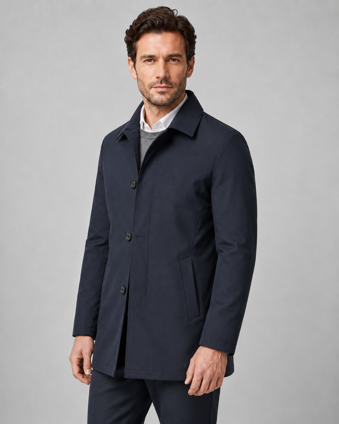 Kacob | Men's Button-Up Mac Coat