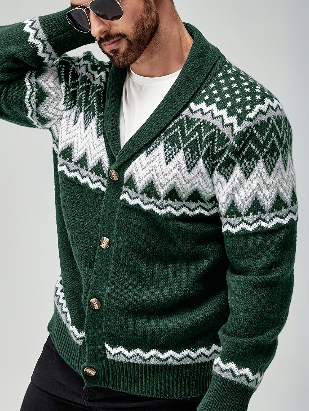 Kacob | Men's Button-Up Tailored Winter Cardigan