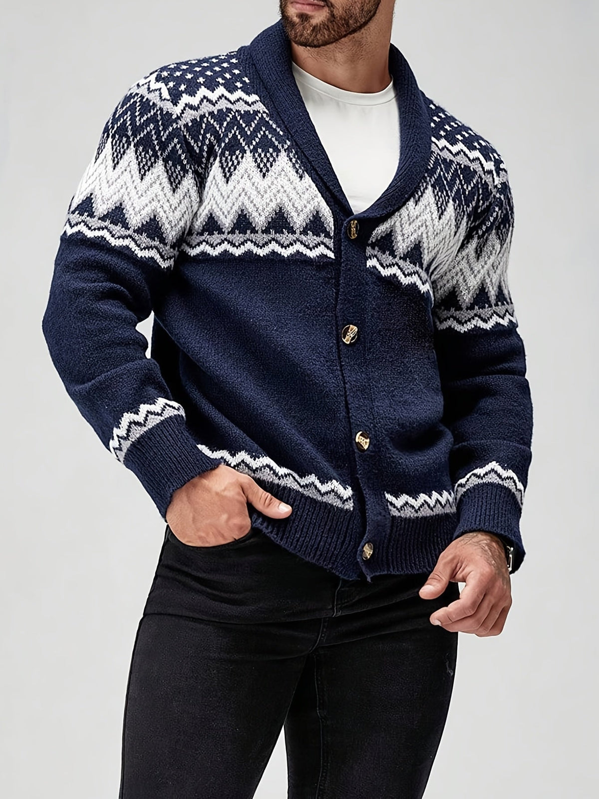 Kacob | Men's Button-Up Tailored Winter Cardigan