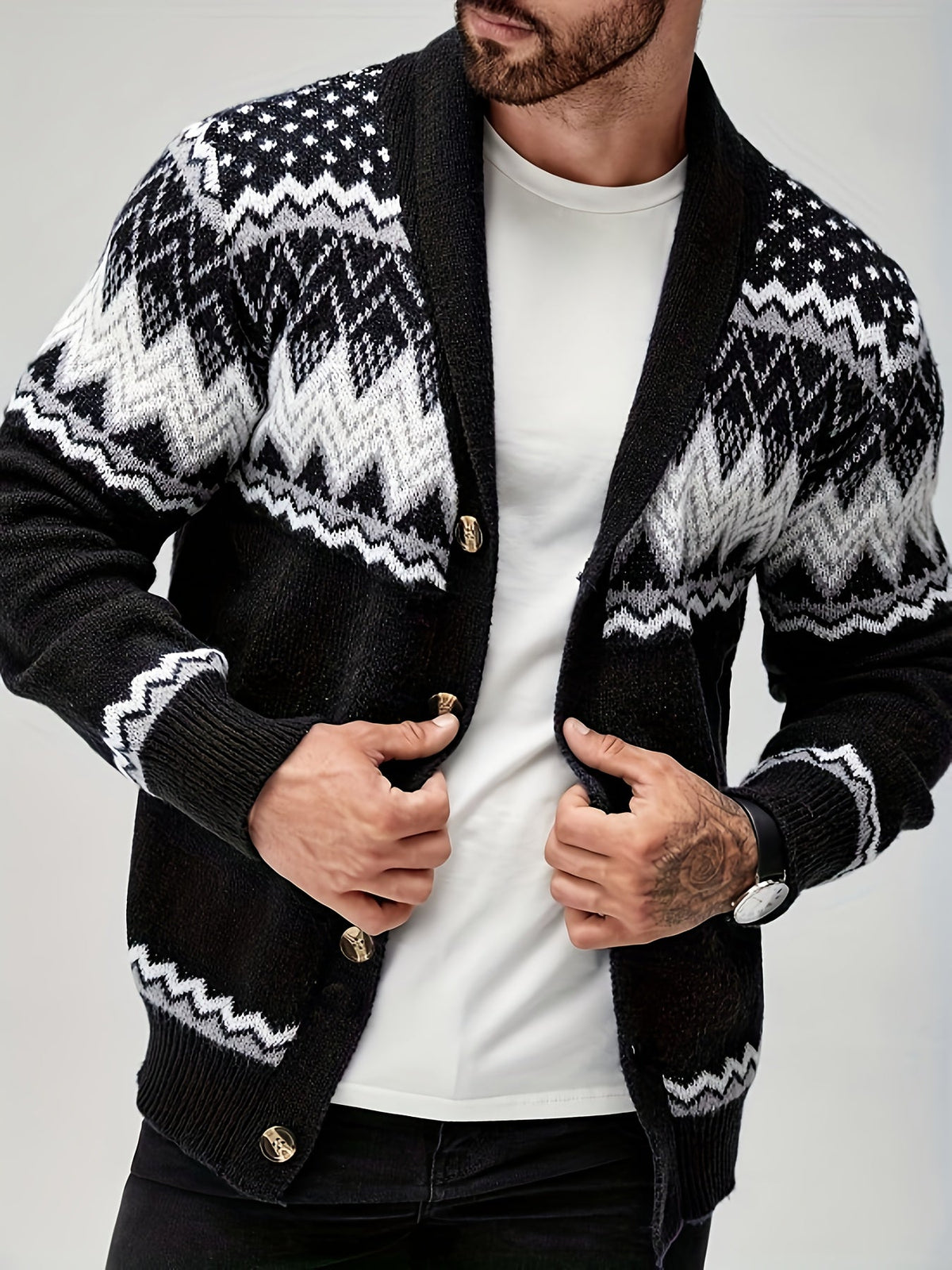 Kacob | Men's Button-Up Tailored Winter Cardigan