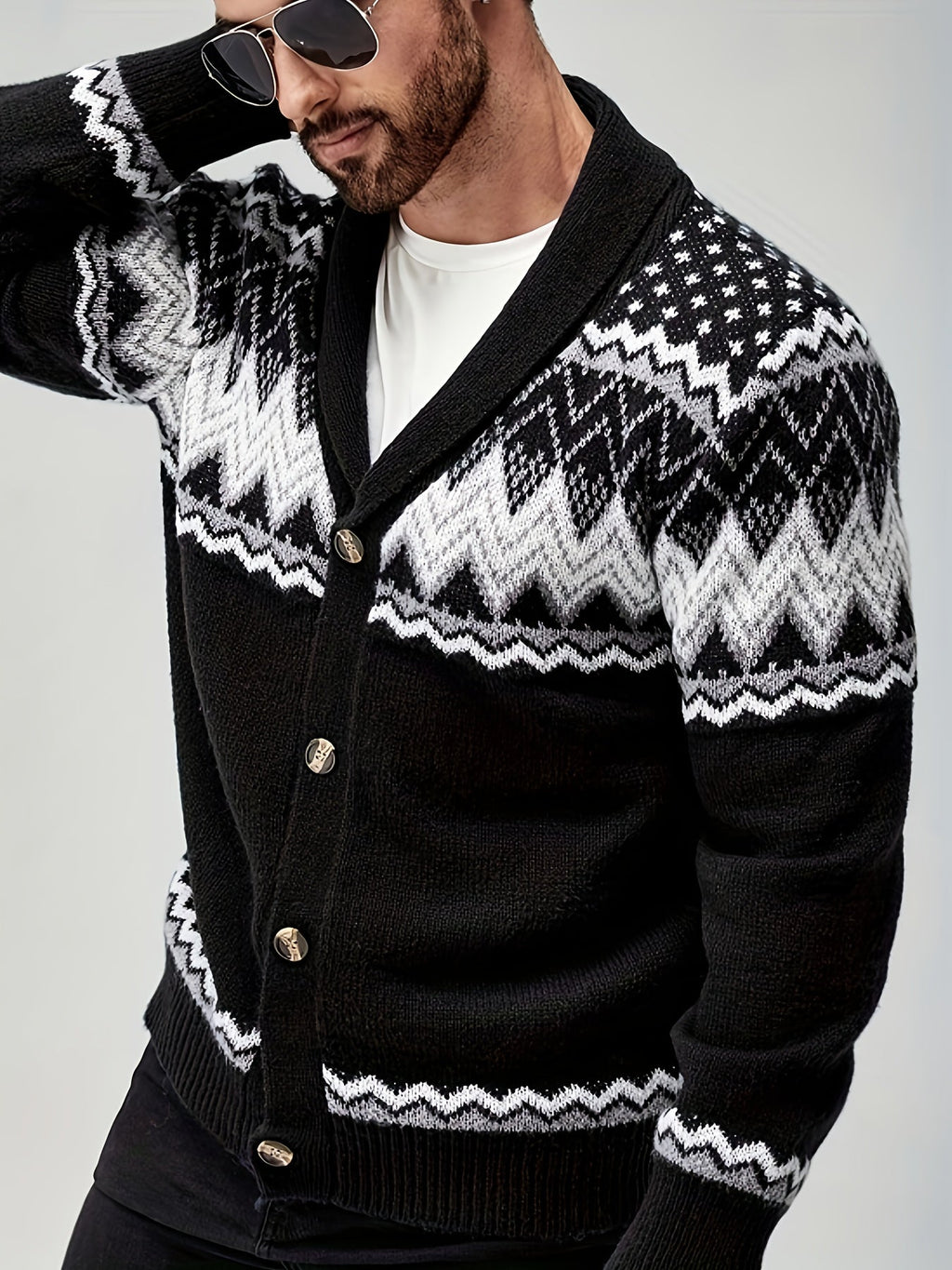 Kacob | Men's Button-Up Tailored Winter Cardigan