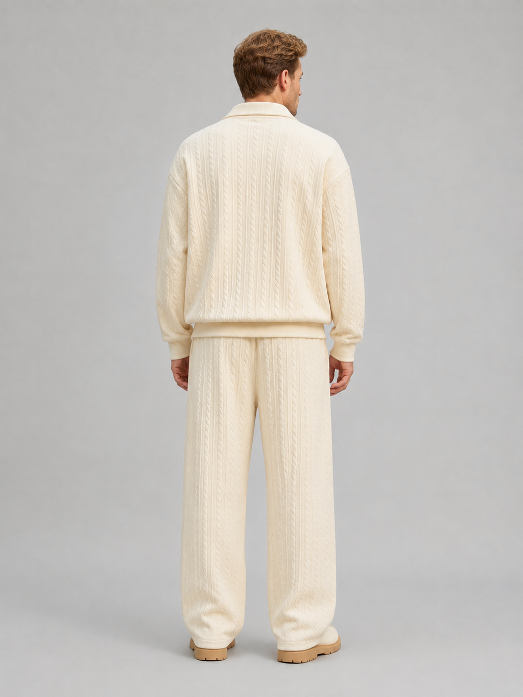 Kacob | Men's Cable Knit Two-Piece Co-Ord Set
