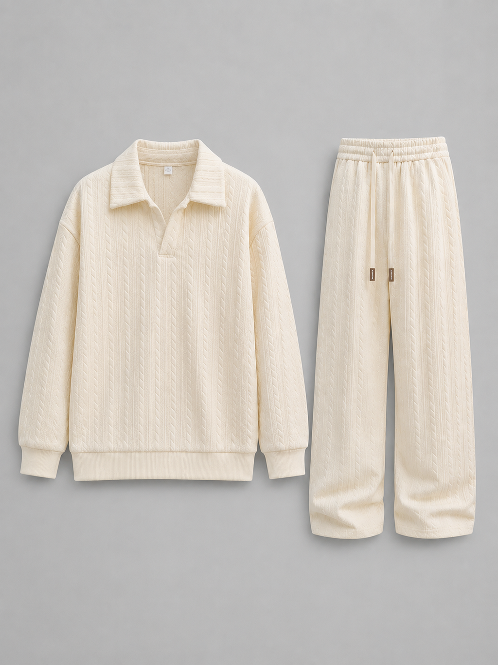 Kacob | Men's Cable Knit Two-Piece Co-Ord Set