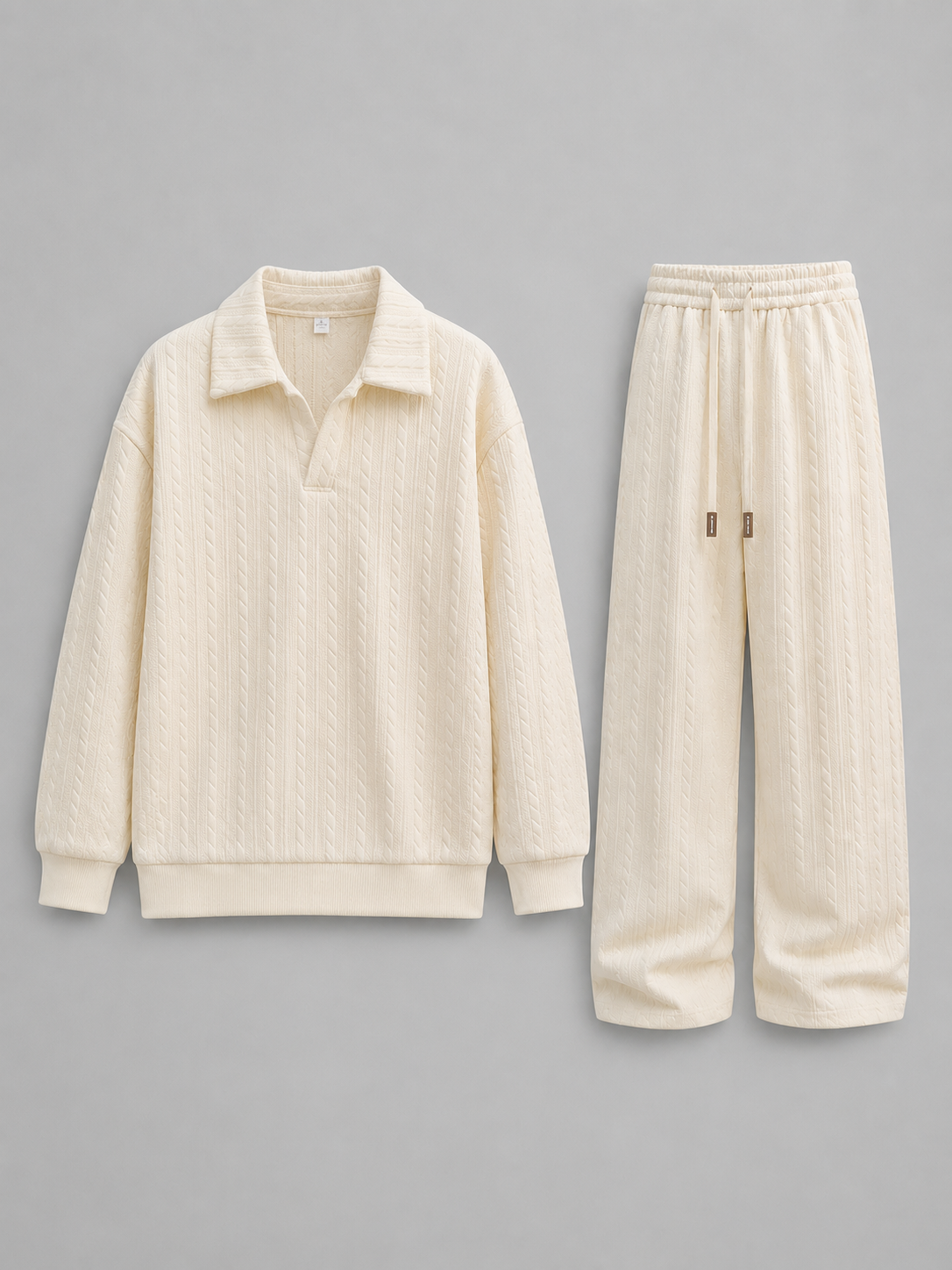 Kacob | Men's Cable Knit Two-Piece Co-Ord Set