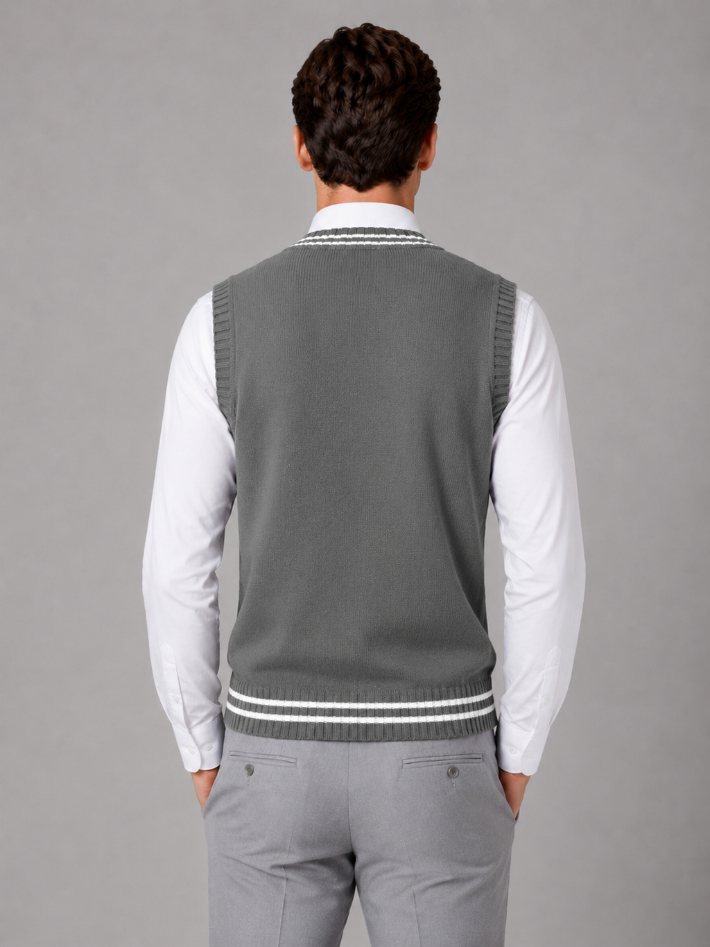 Kacob | Men's Cable Knit V-Neck Sweater Vest