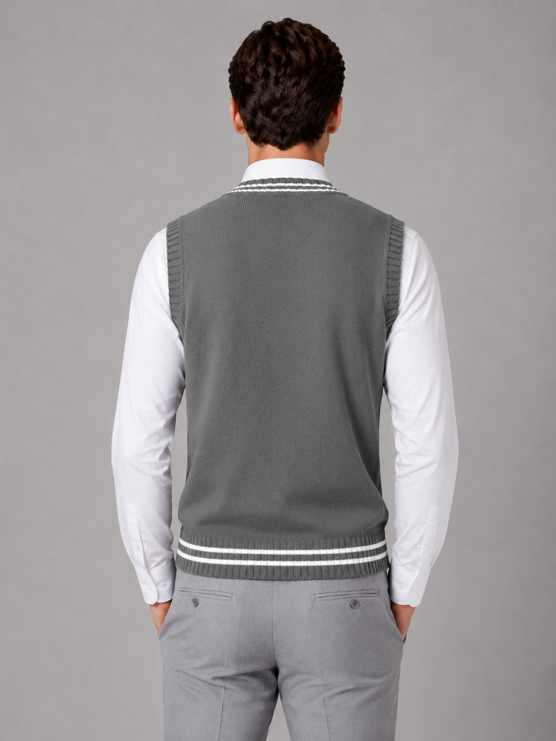 Kacob | Men's Cable Knit V-Neck Sweater Vest