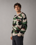 Kacob | Men's Camo Crew Neck Relaxed Knit Jumper