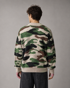 Kacob | Men's Camo Crew Neck Relaxed Knit Jumper