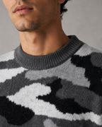 Kacob | Men's Camo Crew Neck Relaxed Knit Jumper