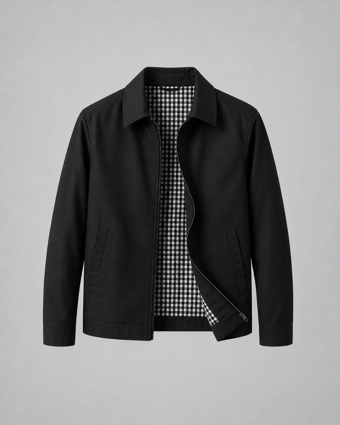 Kacob | Men's Check Lined Harrington Jacket