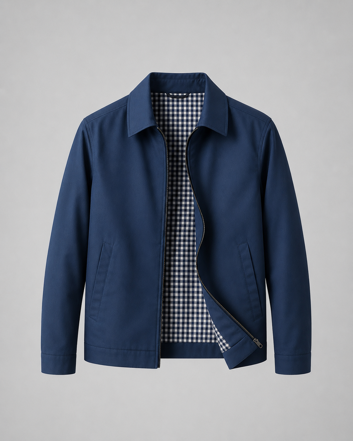 Kacob | Men's Check Lined Harrington Jacket