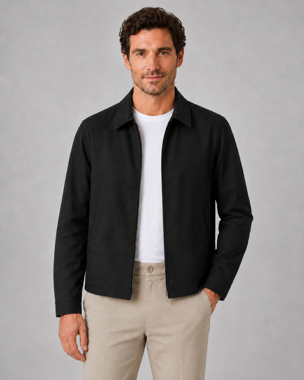 Kacob | Men's Check Lined Harrington Jacket