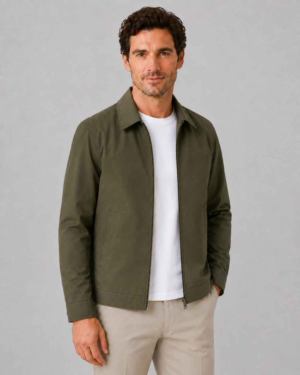 Kacob | Men's Check Lined Harrington Jacket